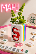 Mahjong Red Dragon Tile Vase – Bold Dragon Design Flower Vase for Mahjong Players