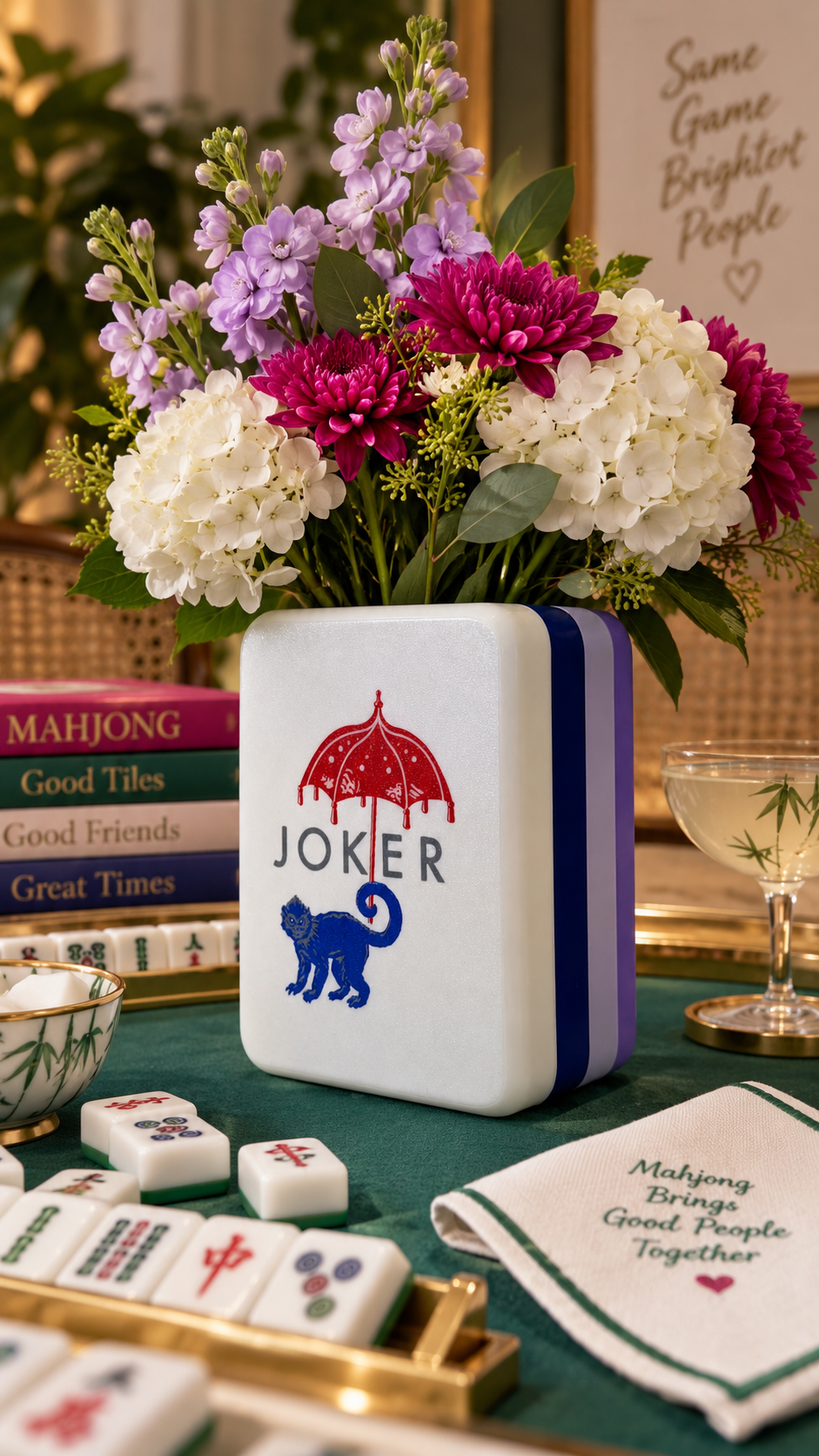 Mahjong Joker Tile Vase – Joker Design Flower Vase for Mahjong Players